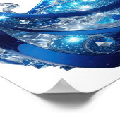 Chic Silbernes BLAUES SCHMUCKSTÜCK Poster (Ecke)