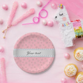 Chic-silbernes Glitzer-Schneeflocke-Rosa Pappteller (Party)