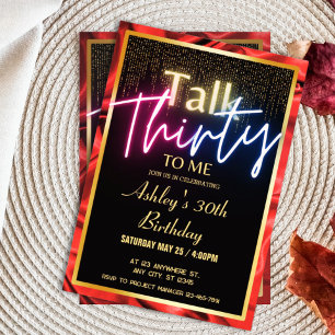 Chic Silk Ruby Red Gold Vortrag 30. bis zum Geburt Einladung