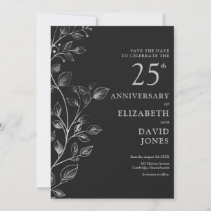 Chic Silver 25. Hochzeitstag Save the Date
