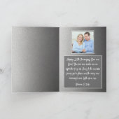 Chic Silver 3 Fotos 25. Hochzeitstag Karte (Innenseite)