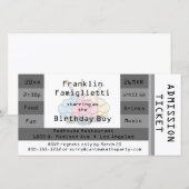 Chic Silver Admission Ticket Geburtstag Einladung (Vorne/Hinten)