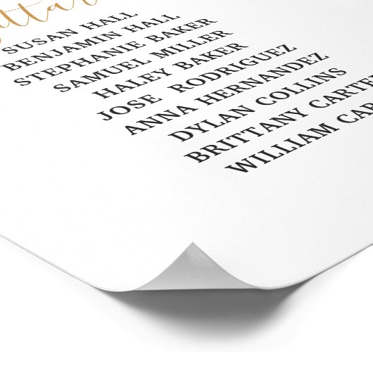 Chic Silver and Gold Celestial Seating Chart Sign Poster (Ecke)