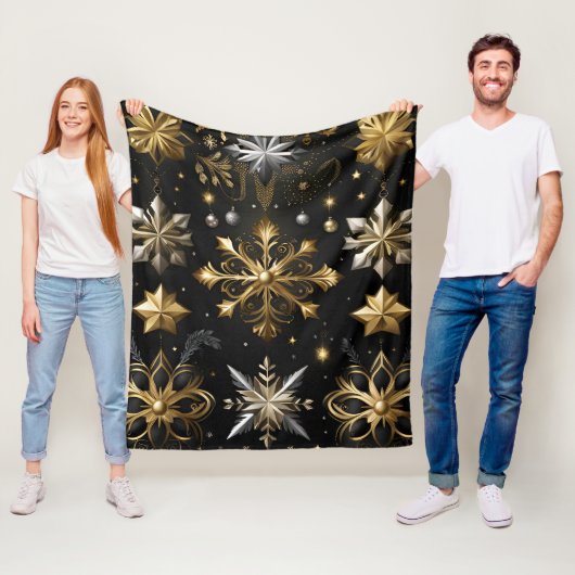 Chic Silver and Gold Schneeflocken Fleecedecke (Beispiel)