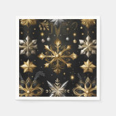 Chic Silver and Gold Schneeflocken Serviette (Vorderseite)
