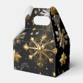 Chic Silver and Gold Snowflakes Gable Geschenkschachtel (Rückseite)