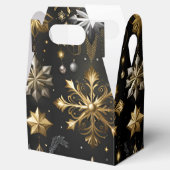 Chic Silver and Gold Snowflakes Gable Geschenkschachtel (Geöffnet)