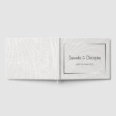 Chic Silver and Gray Damask Wirbel Hochzeit Gästebuch (Voll)