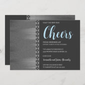 Chic Silver Art Deco Neue Jahre Einladung (Vorne/Hinten)