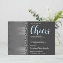 Chic Silver Art Deco Neue Jahre Einladung