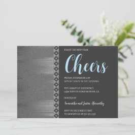 Chic Silver Art Deco Neue Jahre Einladung