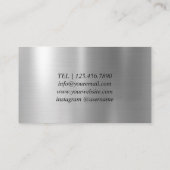 Chic Silver Black Design Cards für Event Manager Visitenkarte (Rückseite)