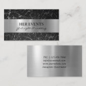 Chic Silver Black Design Cards für Event Manager Visitenkarte (Vorne/Hinten)
