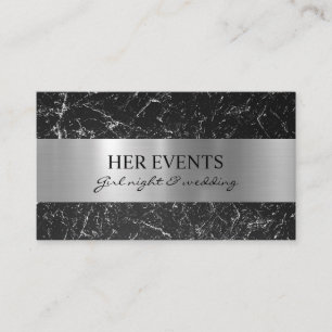 Chic Silver Black Design Cards für Event Manager Visitenkarte