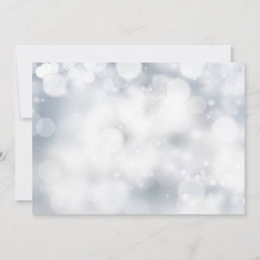 Chic Silver Bokeh Light Wedding Rsvp Einladung (Rückseite)