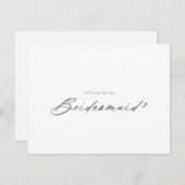 Chic Silver Bridesmaid Vorschlag Note Card Mitteilungskarte (Vorne/Hinten)