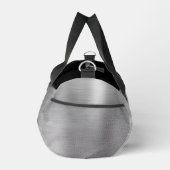 Chic Silver Brushed Metal Black Script Monogram Duffle Bag (Rechts)