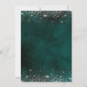 Chic Silver Confetti Balloons Green Retirement Einladung (Rückseite)