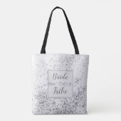 Chic Silver Confetti Bride Tribe Tasche (Rückseite)