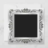 Chic Silver Decorative Gerahmt 25 Jahre alt Einladung (Rückseite)