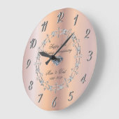 Chic Silver Diamonds 25. Hochzeitstag Große Wanduhr (Winkel)