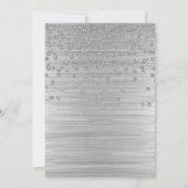 Chic Silver Diamonds Wedding Jubiläum Einladung (Rückseite)