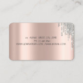 Chic Silver Dress Glitzer Tropfen Rose Gold Visitenkarte (Rückseite)
