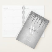 Chic Silver Dripping Glitzer Monogram Name 2022 Planer (Anzeige)