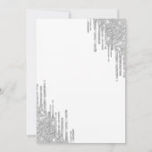 Chic Silver Drips,Eiffel Tower Peonies Sweet 16 Einladung (Rückseite)