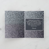 Chic Silver Floral Husband 25 Jahre Jubiläum Karte (Innenseite)