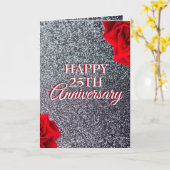 Chic Silver Floral Husband 25 Jahre Jubiläum Karte (Gelbe Blume)