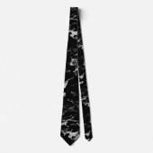 Chic Silver Foil Black Marble Neck Tie Krawatte (Vorderseite)