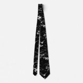 Chic Silver Foil Black Marble Neck Tie Krawatte (Rückseite)