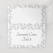 Chic Silver Foil Blätter Empfang Platzkarte (Außenseite Aufgefaltet)
