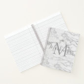Chic Silver Foil Classic Marmormonogramm Notizblock (Innenseite)