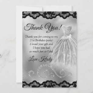 Chic Silver Foil Diamonds jedes Alter Geburtstag Dankeskarte