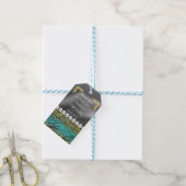 Chic Silver Foil Gold & Aquamarin Zebra Print Geschenkanhänger (Mit Garn)