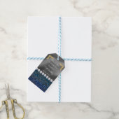 Chic Silver Foil Gold & Dark Blue Zebra Print Geschenkanhänger (Mit Garn)