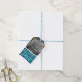 Chic Silver Foil Gold & Light Blue Zebra Print Geschenkanhänger (Mit Garn)