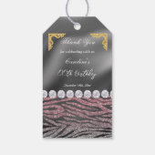 Chic Silver Foil Gold & Pink Zebra Print Geschenkanhänger (Rückseite)