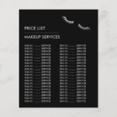 Chic Silver Foil Lashes Beauty Makeup Artist Flyer (Hinten)