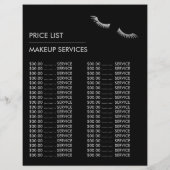 Chic Silver Foil Lashes Beauty Makeup Artist Flyer (Hinten)