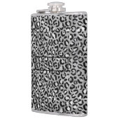 Chic Silver Foil Leopard Print Personalisiert Flachmann (Links)