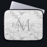 Chic Silver Foil Marmor Monogram Laptopschutzhülle<br><div class="desc">Chic Silver Foil Monogram mit trendigem Silberfolienmarmor und Ihrem individuelle Name und Monogramm.</div>