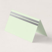 Chic Silver Foil Streifen | Minze Green Advisor Ca Visitenkarten (Rückseite)