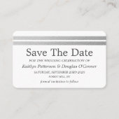 Chic Silver Foil Streifen Save the Date Karte (Vorderseite)