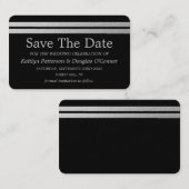 Chic Silver Foil Streifen Save the Date Karte (Vorne/Hinten)