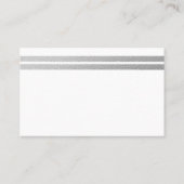 Chic Silver Foil Stripes Bachelor Party Ticket (Rückseite)