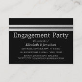 Chic Silver Foil Stripes Engagement Party Ticket (Vorderseite)