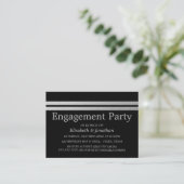 Chic Silver Foil Stripes Engagement Party Ticket (Stehend Vorderseite)